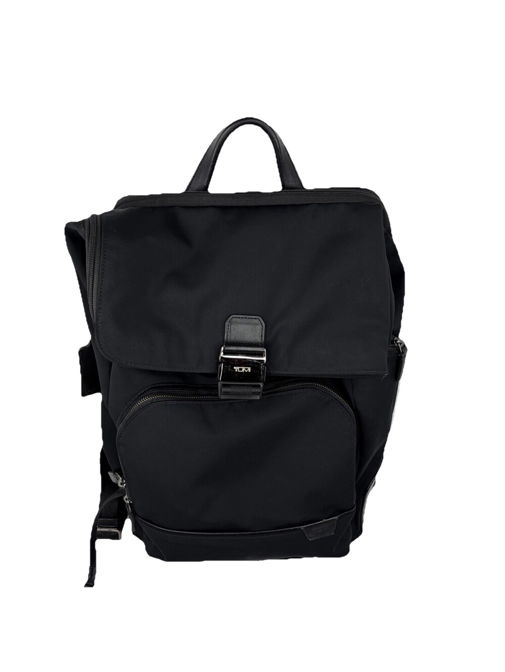 Tumi Harrison Osborn Roll Top Backpack Black Leather Laptop Travel Bag READ